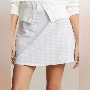 RLX Ralph Lauren Women's 17" Printed Aim Skort - Mini Gingham Purple, Medium NWT